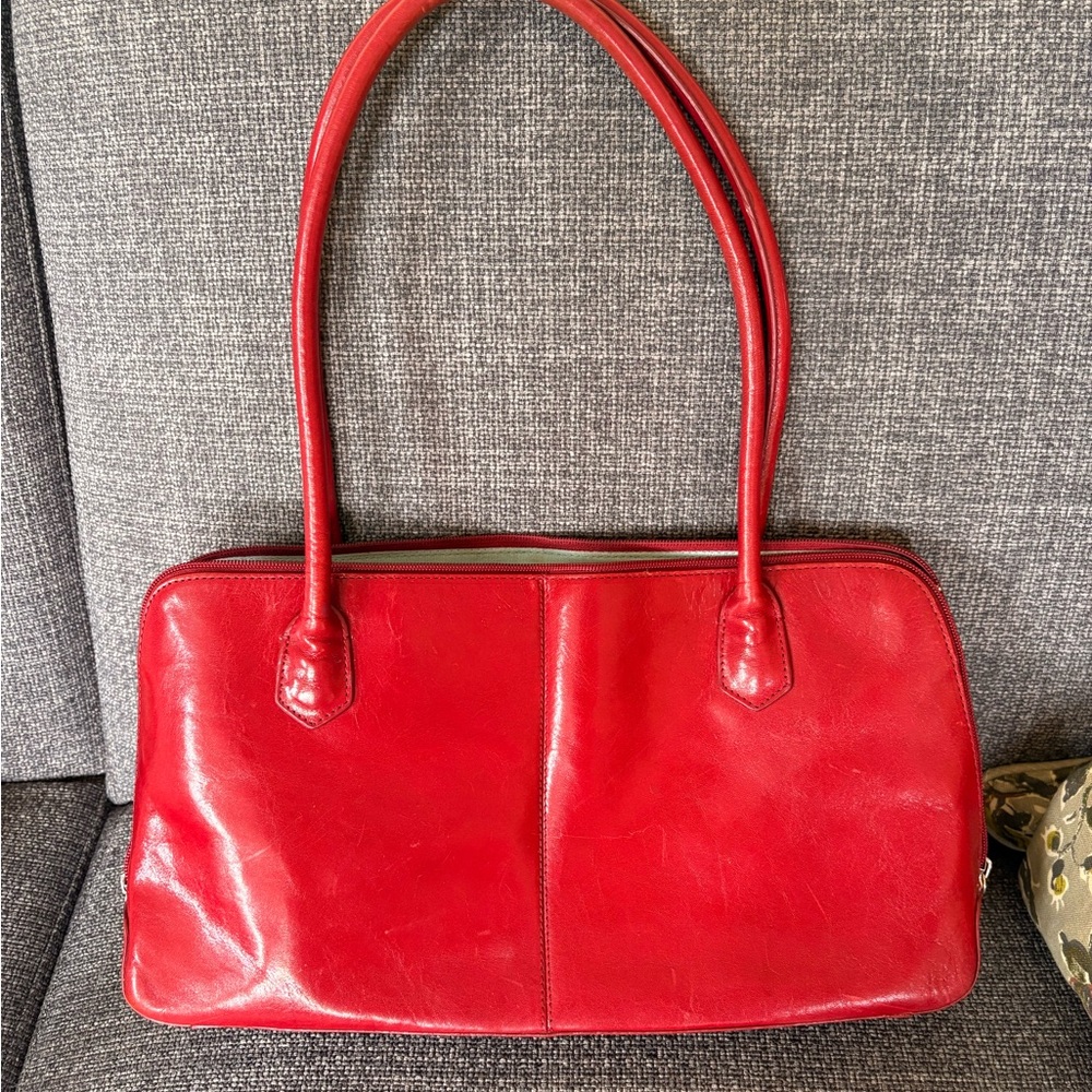 Vintage Hobo Genuine Leather Red Handbag — READ